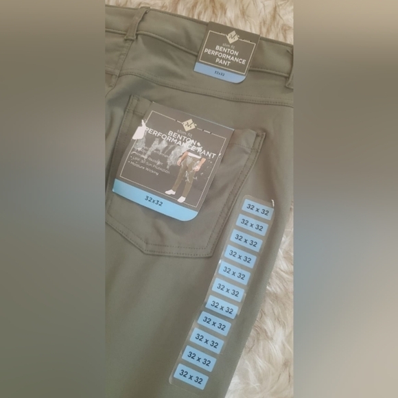 Benton Men's Straight Fit Stretch Cotton Pants Spruce Green Size 32×32 🌴 - Picture 3 of 9